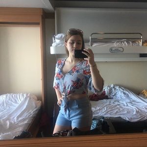 Cropped Floral Shirt